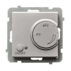 SONATA Regulator temperatury, bez ramki, kolor srebro mat z czujnikiem napowietrznym RTP-1RN/m/38