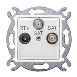 ROSA Gniazdo antenowe RTV-SAT-SAT końcowe bez ramki, kolor biały GPA-Q2S/M.BI