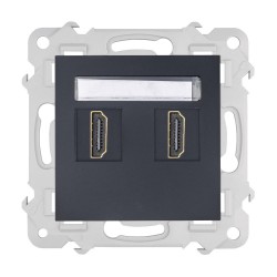 BELLA Gniazdo podwójne typu HDMI bez ramki, kolor czarny mat GPA-2BLH/M.CZ