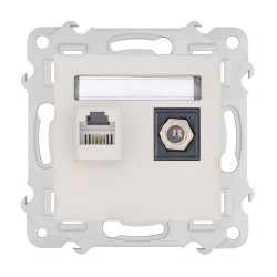 BELLA Gniazdo komputerowo RJ45 + antenowe F bez ramki, kolor kaszmir GPKA-BL/M.KS