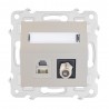 BELLA Gniazdo komputerowo RJ45 + antenowe F skośne bez ramki, kolor kaszmir GPKA-BL/S/M.KS