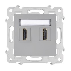 BELLA Gniazdo podwójne typu HDMI bez ramki, kolor popiel mat GPA-2BLH/M.PO