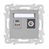 BELLA Gniazdo komputerowo RJ45 + antenowe F bez ramki, kolor popiel mat GPKA-BL/M.PO