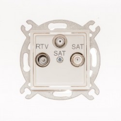 ROSA Gniazdo antenowe RTV-SAT-SAT końcowe bez ramki, kolor ecru GPA-Q2S/M.EC